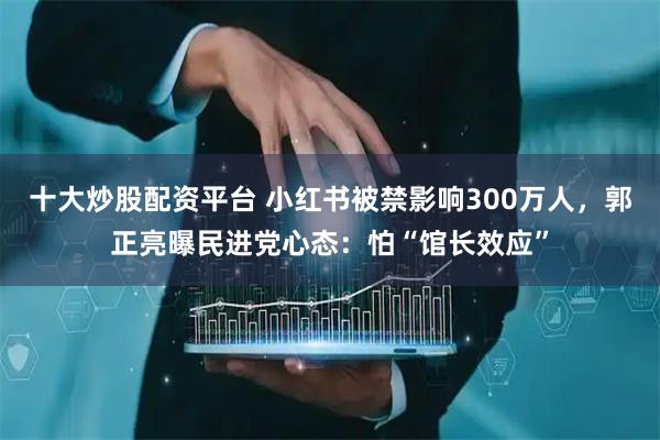 十大炒股配资平台 小红书被禁影响300万人,郭正亮曝民进党心态:怕“馆长效应”