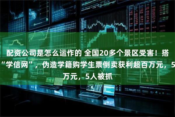 配资公司是怎么运作的 全国20多个景区受害！搭建高仿“学信网”，伪造学籍购学生票倒卖获利超百万元，5人被抓
